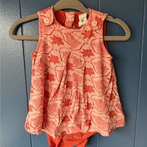 Orange/Red Floral Baby Romper